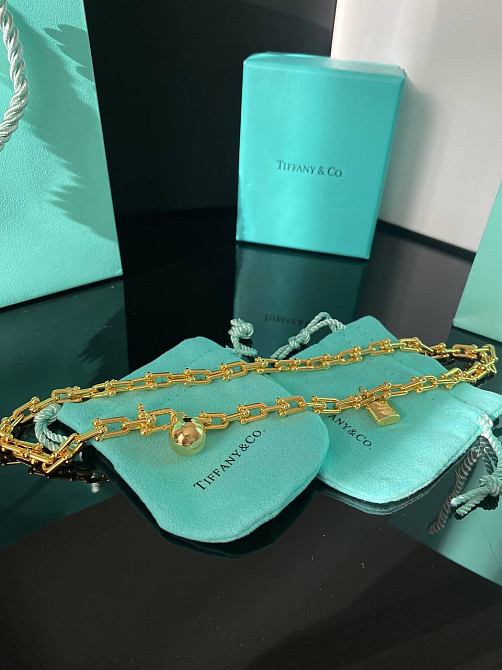 Tiffany Тиффани цепь позолота с шариком / позолота 18 К / упакована в мешочек Tiffany Одесса - изображение 1