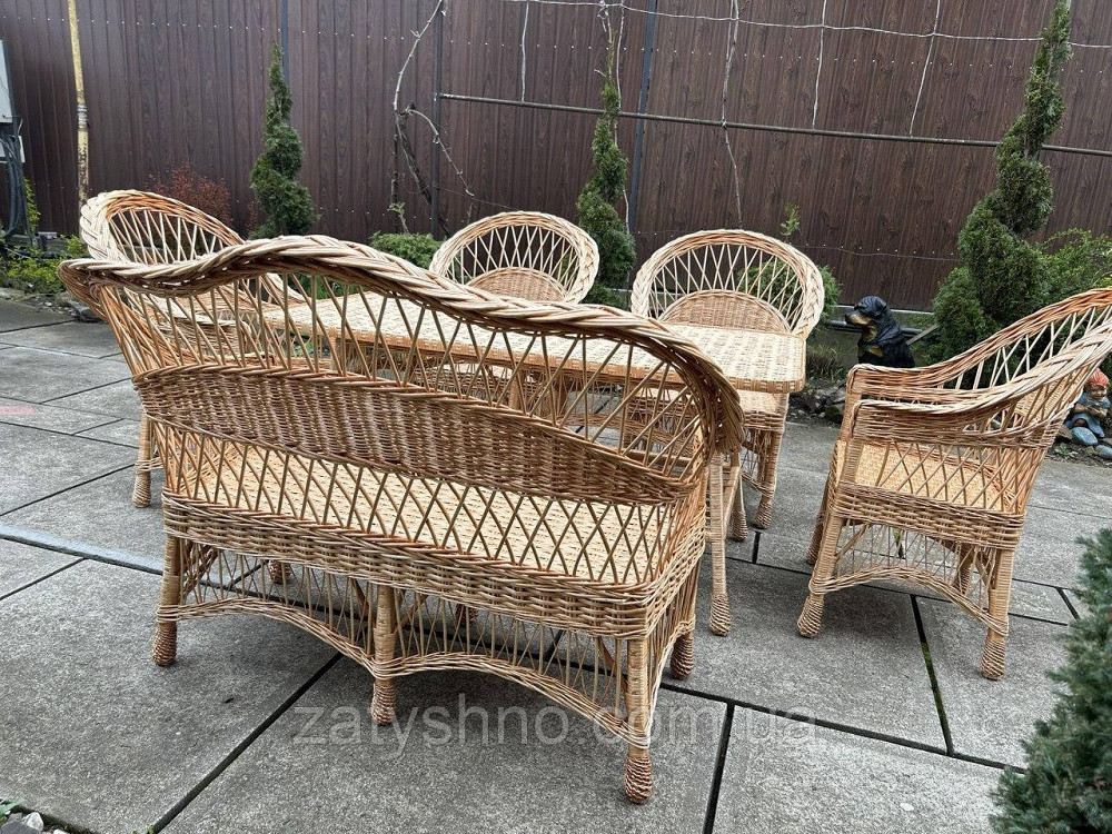 Меблі плетені з великим столом Київ - фото 6