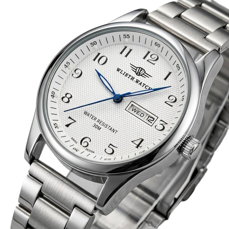 Годинник чоловічий наручний Hemsut Standart Silver Metal (2 ремінці) Київ - фото 1