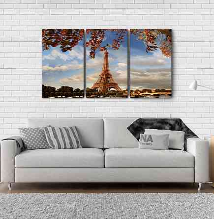 Модульна картина Осінь Париж (53х100см) Art-14_3А Київ