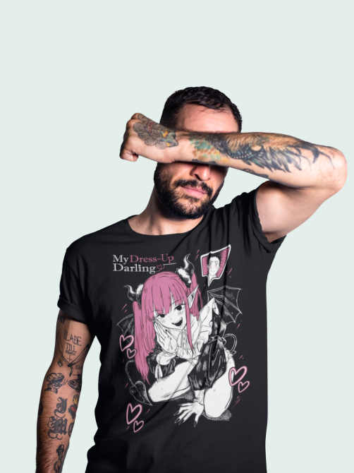 Футболка з аніме принтом Аніме Ловерс Гіфт Марін оверсайз (S/M/L) Чорний AnimeJ0682 Дніпро - фото 4