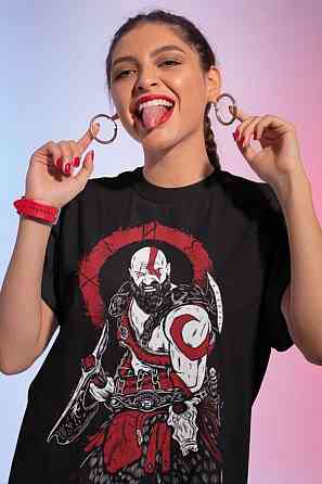 Футболка для мальчика аниме Кратост Год Вар Гхост оверсайз (рост от 165 до 180 ) Черний AnimeJ1127m Днепр