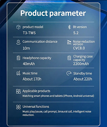 Навушники бездротові TWS Q8 Bluetooth 5.3 + Powerbank Київ - фото 2