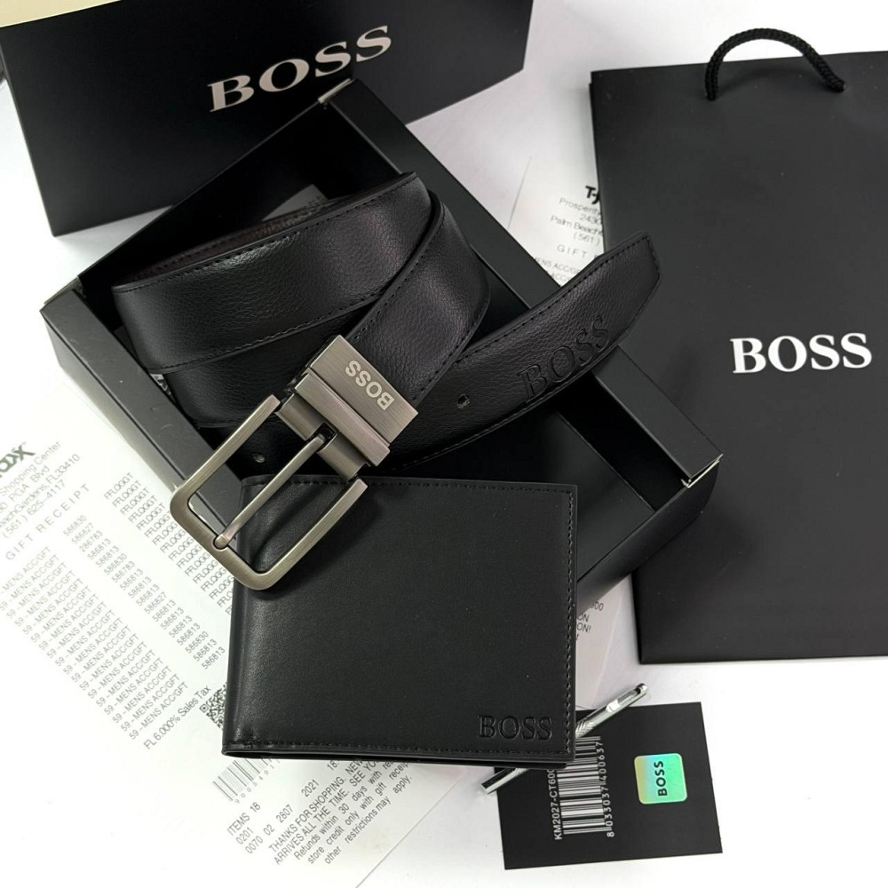 Набор ремень и кошелек на подарок Boss (208) Киев - изображение 9