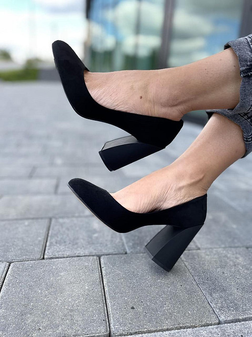 Туфлі жіночі TEE чорні еко-замша каблук 10см 35р.-22.5см 38р.-25см ( -2) Коломия - фото 5