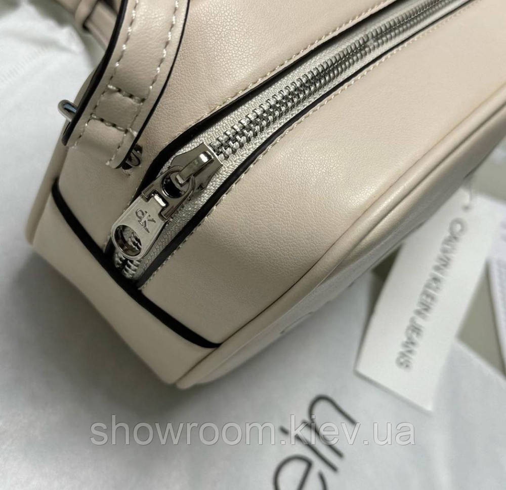 Небольшая женская сумочка на плечо Ck 2866 бежевая Киев - изображение 7