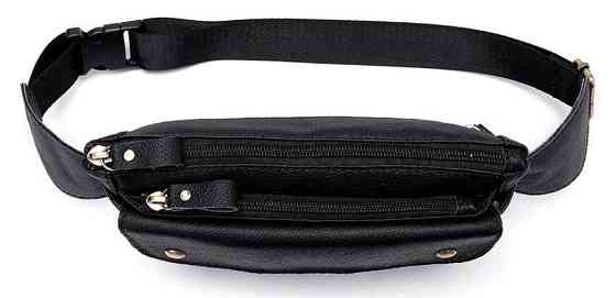 Бананка кожаная Vintage 14809 Черная Киев