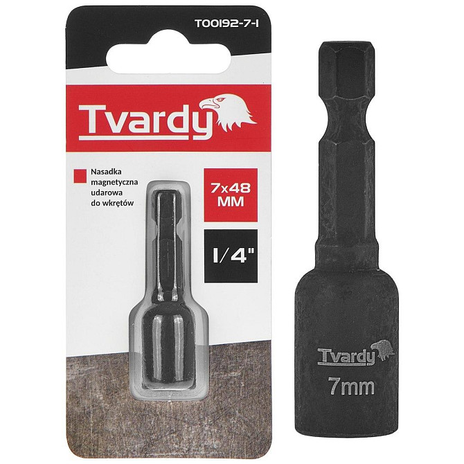 Головка біти ударна "Tvardy" магнітна шестигранна  7 х 48 мм Стрый - изображение 1