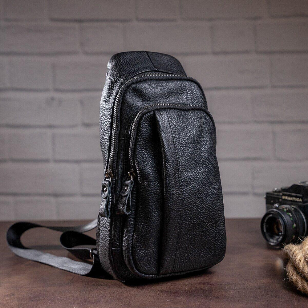 Сумка мужская из кожи через плечо Vintage 14784 Черная Киев - изображение 5