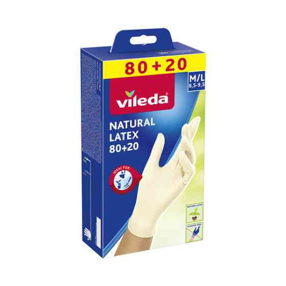 Рукавички Natural Latex ТМ "Віледа", 80+20 шт, розмір M/L Київ