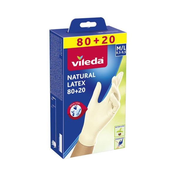 Рукавички Natural Latex ТМ "Віледа", 80+20 шт, розмір M/L Київ - фото 1