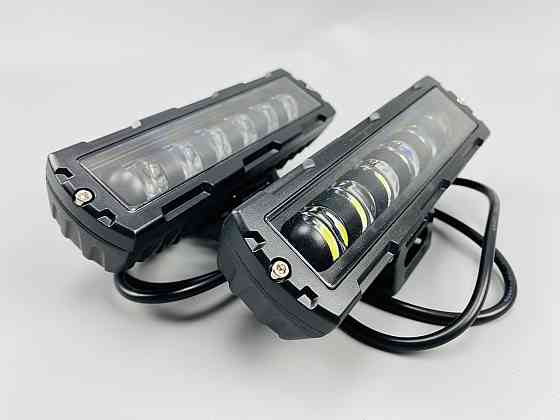 Прямокутна протитуманна світлодіодна лампа для позашляховиків фара 30W LED 6 Led діодів 3D лінза 9-32V Мукачево