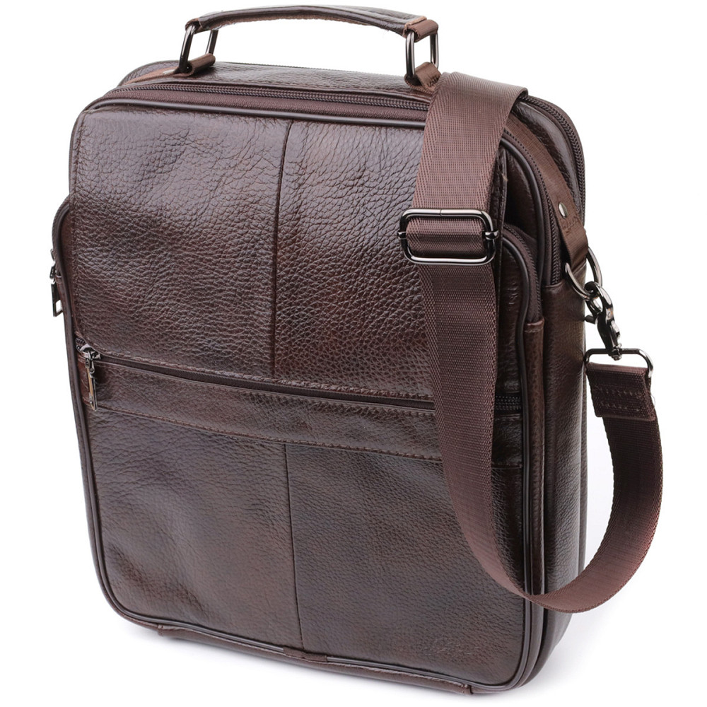 Деловая мужская сумка из натуральной кожи Коричневый (Vintage) Киев - изображение 11
