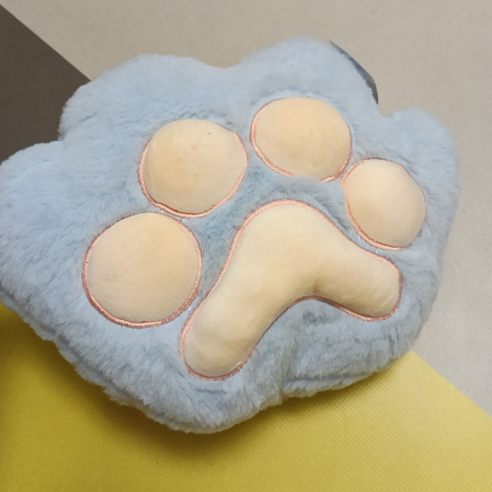 Подушка лапка 30×20 см — м'яка плюшева подушка у формі котячої лапки, антистрес, іграшка-обіймашка Блакітний Київ - фото 3