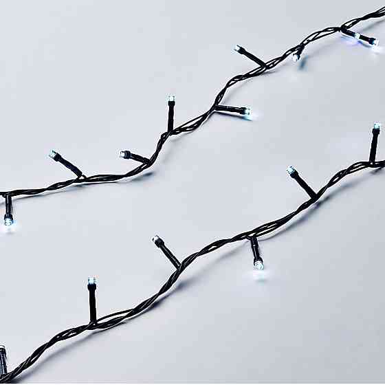 Новорічна гірлянда кімнатна нитка 22 м 220 LED чорний провід Білий W220LED22MBW Київ