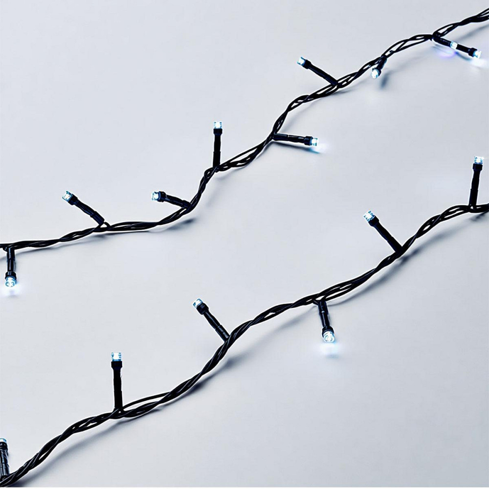 Новорічна гірлянда кімнатна нитка 22 м 220 LED чорний провід Білий W220LED22MBW Київ - фото 5