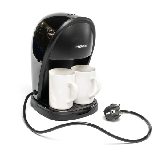 Кавоварка електрична крапельна 450W 240мл (одночасне приготування 2-х чашок кави) чорний HCD-023B Holmer Житомир - фото 9