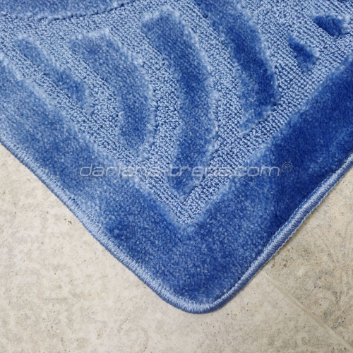 Набір килимків для ванної 50*80см+40*50см U-виріз Орнамент Econom синій поліпропілен Дариана Житомир - фото 7