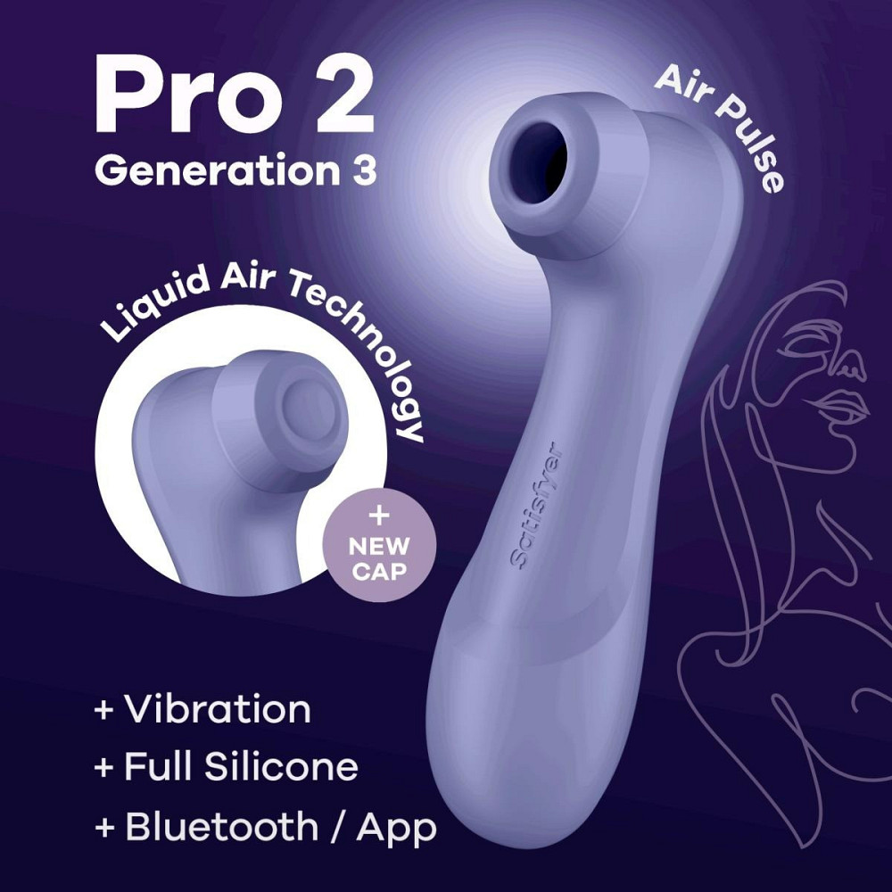 Вибратор клиторальный вакуумный SATISFYER PRO 2 поколения 3 С BLUETOOTH сиреневый Sex Aura Киев - изображение 5