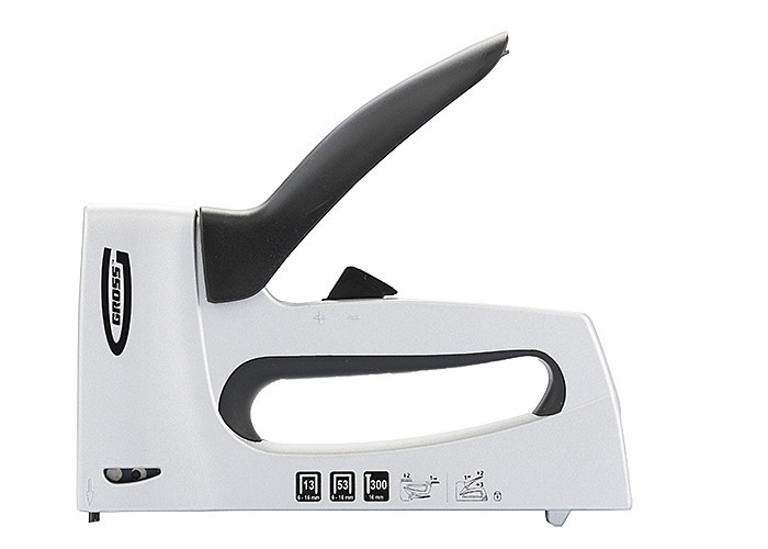 Степлер меблевий, алюмінієвий корпус,регулювання удару, тип скоби 13, 53, 300, 6-16мм GROSS Полтава - фото 1