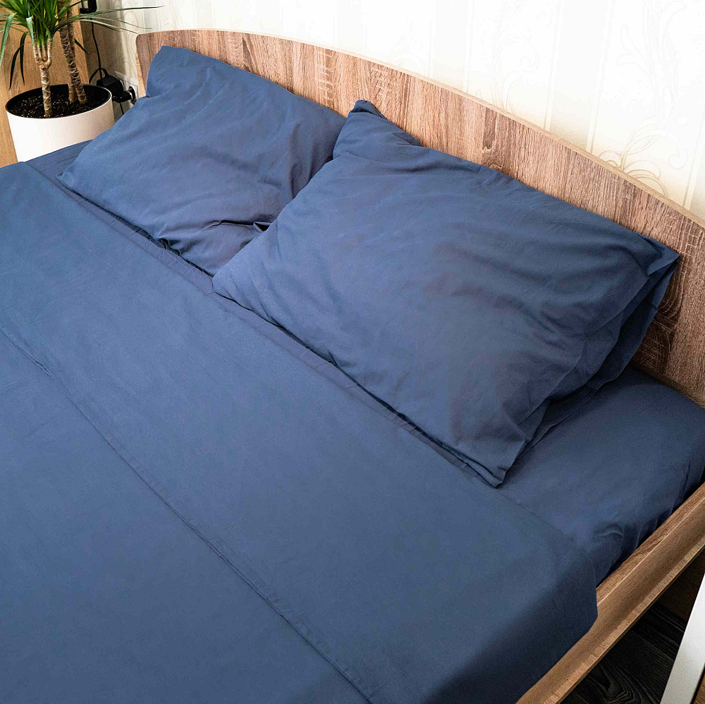 Підковдра 180x215 Поплін GM Textile 120 г/м2 Бавовна (Глибоко-синій) Суми - фото 3