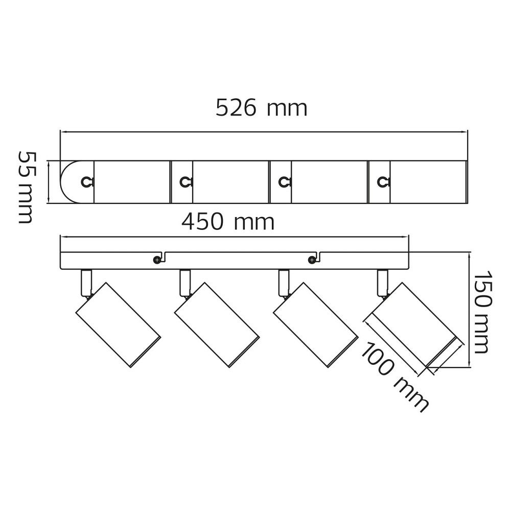 Світильник накладний поворотний 5-GU10 JOKER-5 білий Київ - фото 2