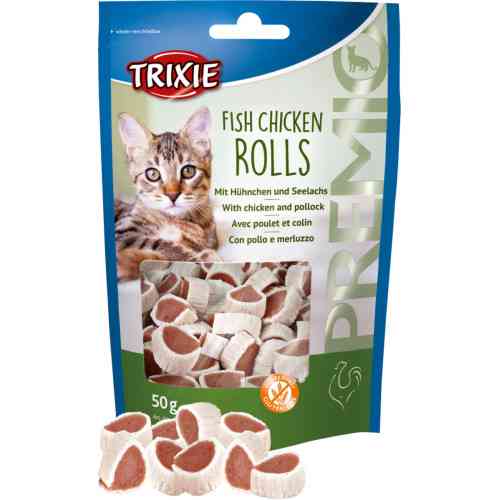 Ласощі Trixie Premio Fish Chicken Rolls для котів роли з куркою та рибою 50 г Київ