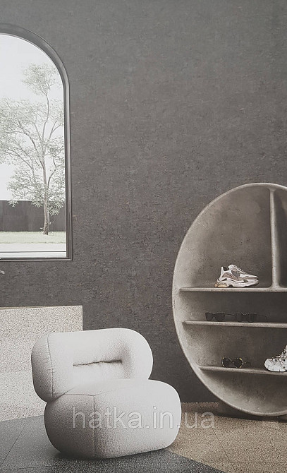 Шпалери вінілові на флізеліні AdaWall Roka 1.06х10 під камінь структурні чорні прожилки золотом 23107-5 Київ - фото 1