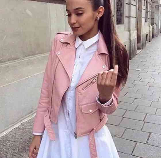 Куртка косуха жіноча весна/осінь Рожевий L Харків