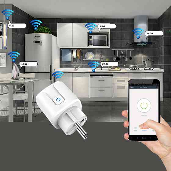 Розумна WIFI розетка з лічильником 16А, 3300Вт, Tuya Smart / Смарт розетка / Дистанційна вайфай розетка Київ