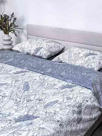 Ecotton Комплект постільної білизни Ecotton полуторний 150х215 см сатин двосторонній білий (рис Киев
