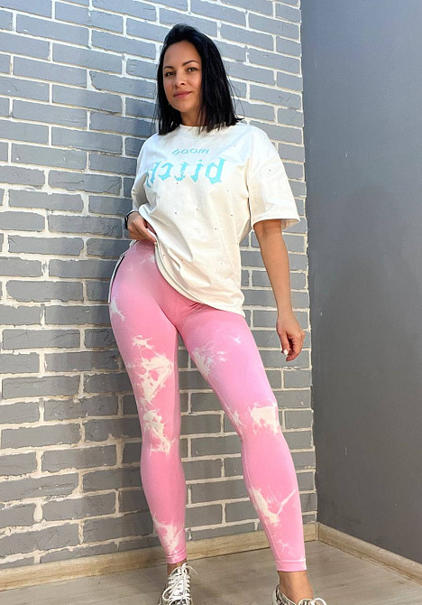 Лосини жіночі LADY HUREM 18160 мармурові пуш-ап широкий пояс утягуючі рожеві, рожевий, S-M Київ - фото 13