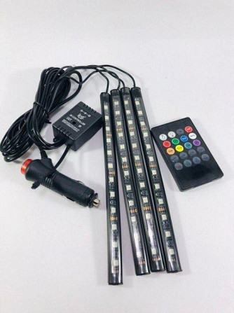 Универсальная светодиодная RGB led подсветка салона с микрофоном для автомобиля Полтава - изображение 1