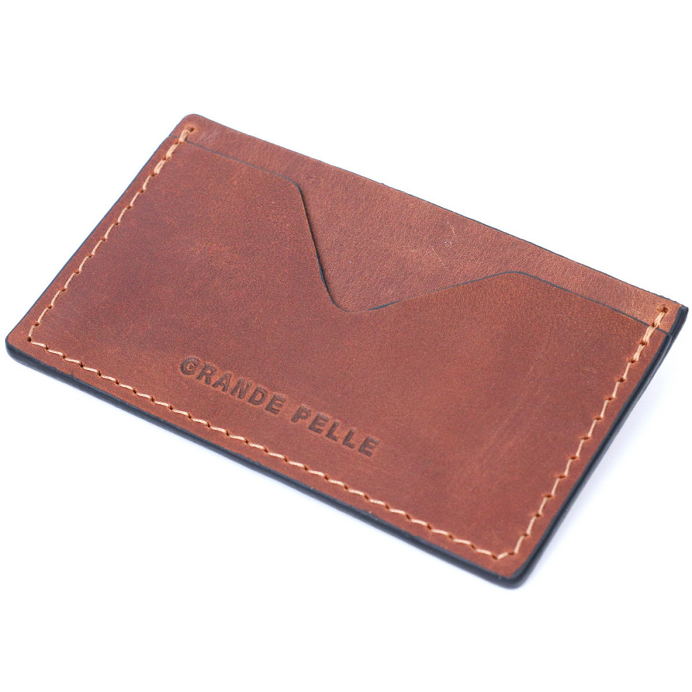 Зручний кард-кейс із натуральної шкіри GRANDE PELLE 11666 Коричневий Київ - фото 9