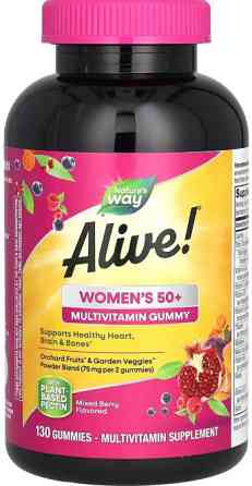 Мультивітаміни для жінок після 50, Women's 50+ Gummy Vitamins, Nature's Way, 130 жувальних цукерок Bio Київ
