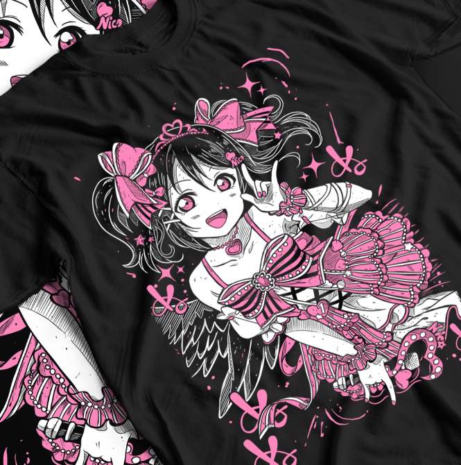 Футболка для мальчика аниме Лове Ливе Нико Йазава оверсайз (рост от 165 до 180 ) Черний AnimeJ0690m Днепр - изображение 1