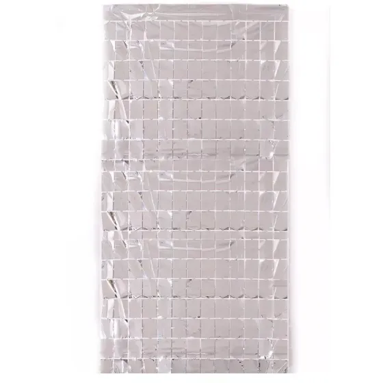 Дождик для фотозоны кубиками на стену 2 м на 1 м серебристый Киев