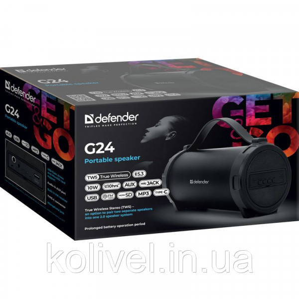 Акустична система 1.0 Defender G24 10W, BT/TF/USB/AUX/1500мАч (65124) Киев - изображение 6