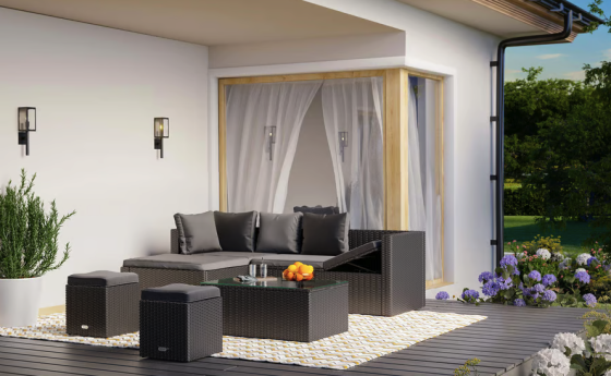 Садові меблі Di Volio Bologna чорний/сірий Киев