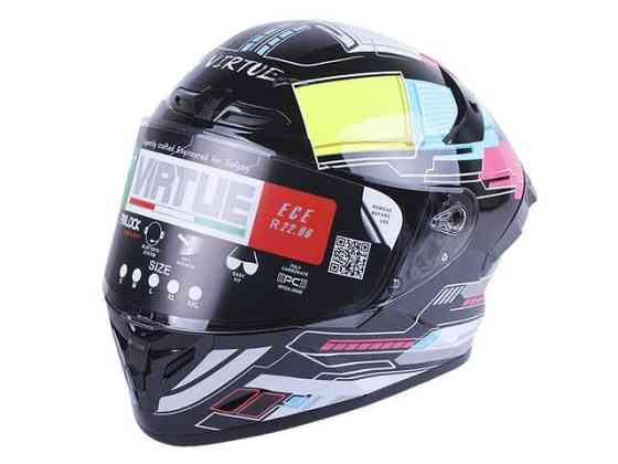 Шолом мотоциклетний інтеграл MD-821, чорний із кольоровим, size M Мукачево