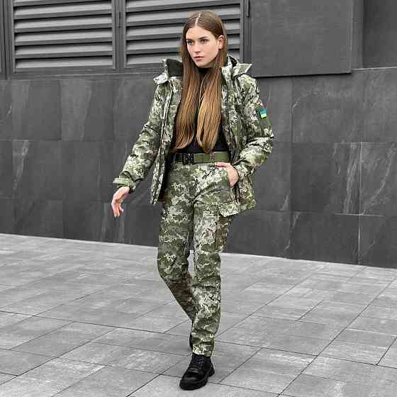 Женская зимняя піксель куртка с капюшоном Pobedov Winter Jacket Motive ЗИМА В2 Женская Киев