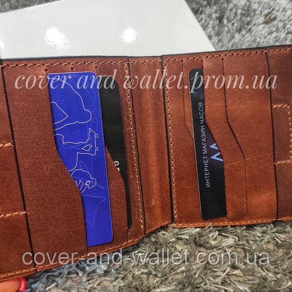 Вінтажний коричневий гаманець ручної роботи на магнітах з монетницею Grande Pelle Lettera Київ - фото 7