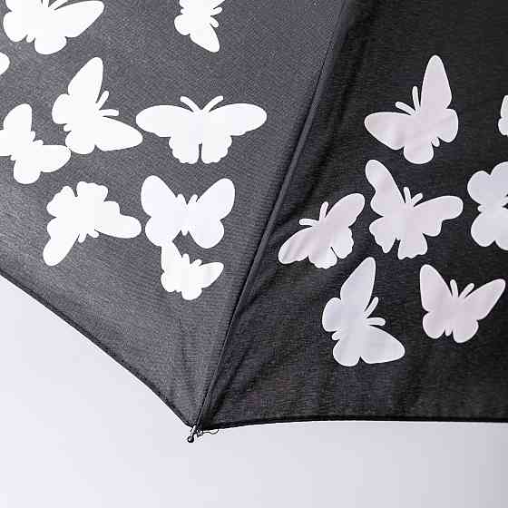 Парасолька напівавтомат з принтом міцна з поліестеру діаметр 97 см Чорна HP-23-2B Коломыя