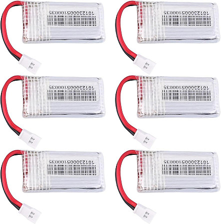 Акумулятор LiPo набір 6 шт 1S 3.7V 380mAh 25C, роз'єм Molex, для дронів Graupner Alpha 110, квадроко Київ - фото 1