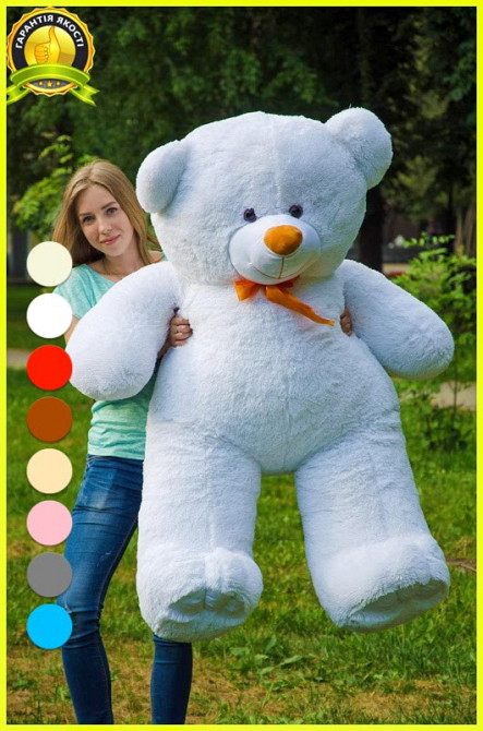 Плюшевий ведмедик М'яка іграшка Ветли 160 см Білий Тернопіль - фото 2