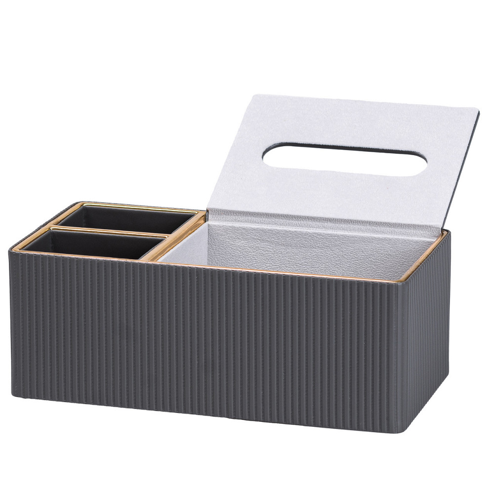 TS Kitchen Серветниця-органайзер з еко-шкіри 3 відділення 27*14*10.5 см Сірий Коломыя - изображение 5