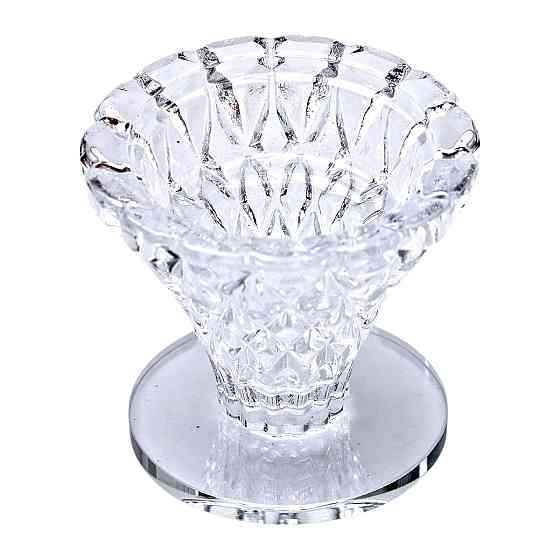 Yiwu Підсвічник скляний на ніжці 5×5.5 см декоративний прозорий підсвічник на стіл HP-4-59S Киев