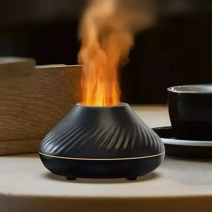 Зволожувач повітря Atesh з ефектом вогню чорний Дніпро - фото 6