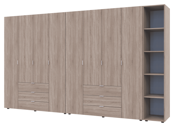 Комплект шкафов для одежды Doros Гелар (3 шт.) 348,2х49,5х203,4 см Дуб сонома (DRS-011166) Днепр