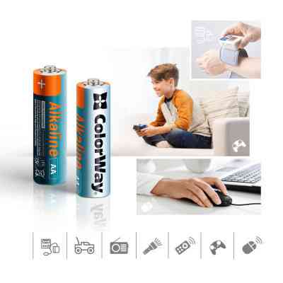 Батарейка ColorWay AA LR6 Alkaline Power (лужні) * 40 colour box (CW-BALR06-40CB) Вінниця